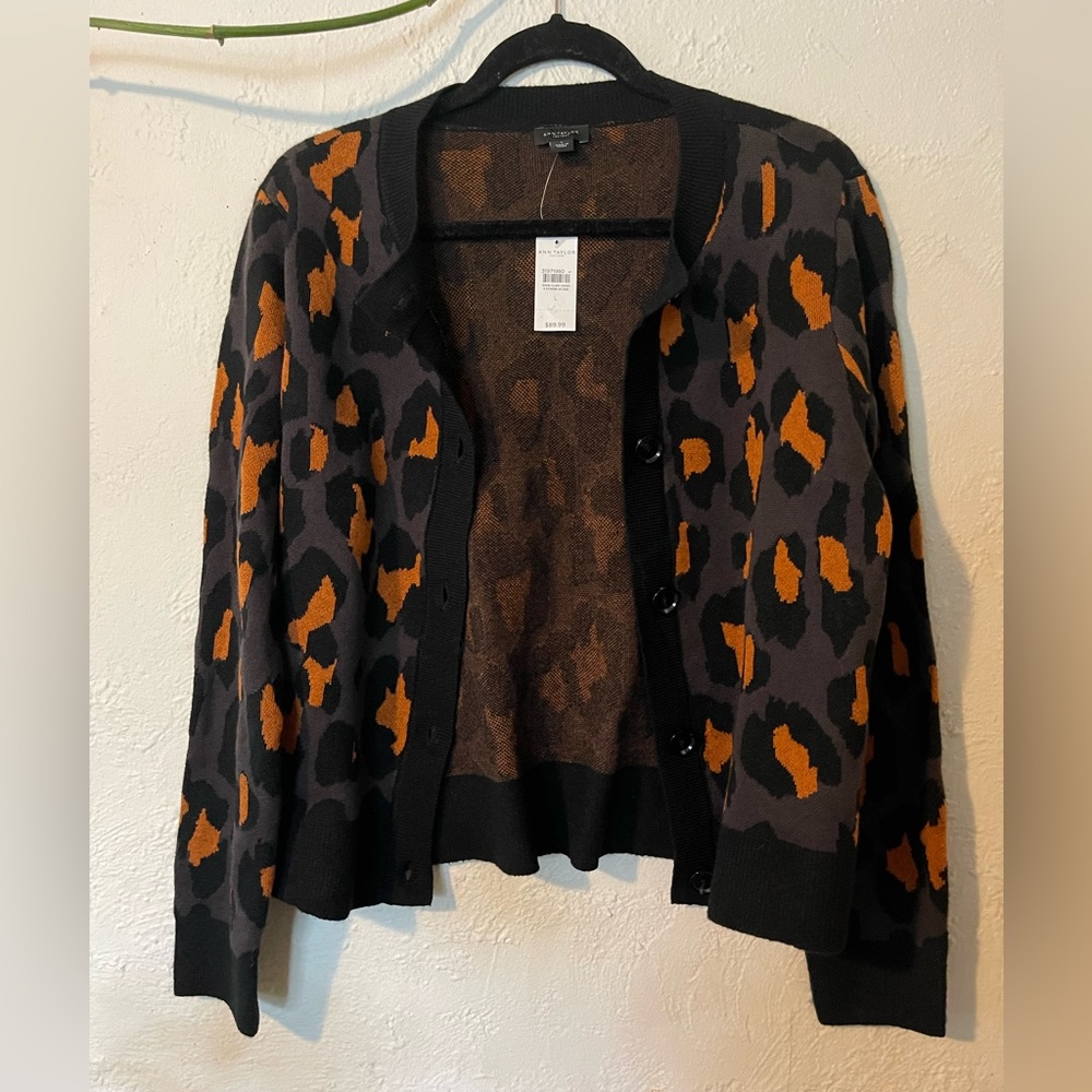 Ann Taylor Animal Print Cardigan